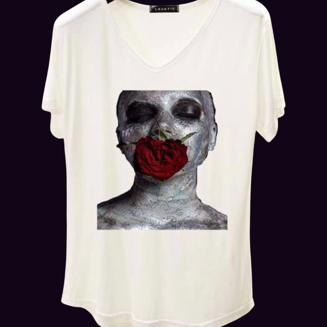 KISS FROM A ROSE TEE - WHITE